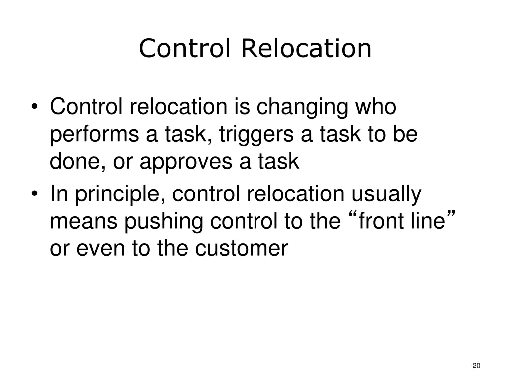 control relocation