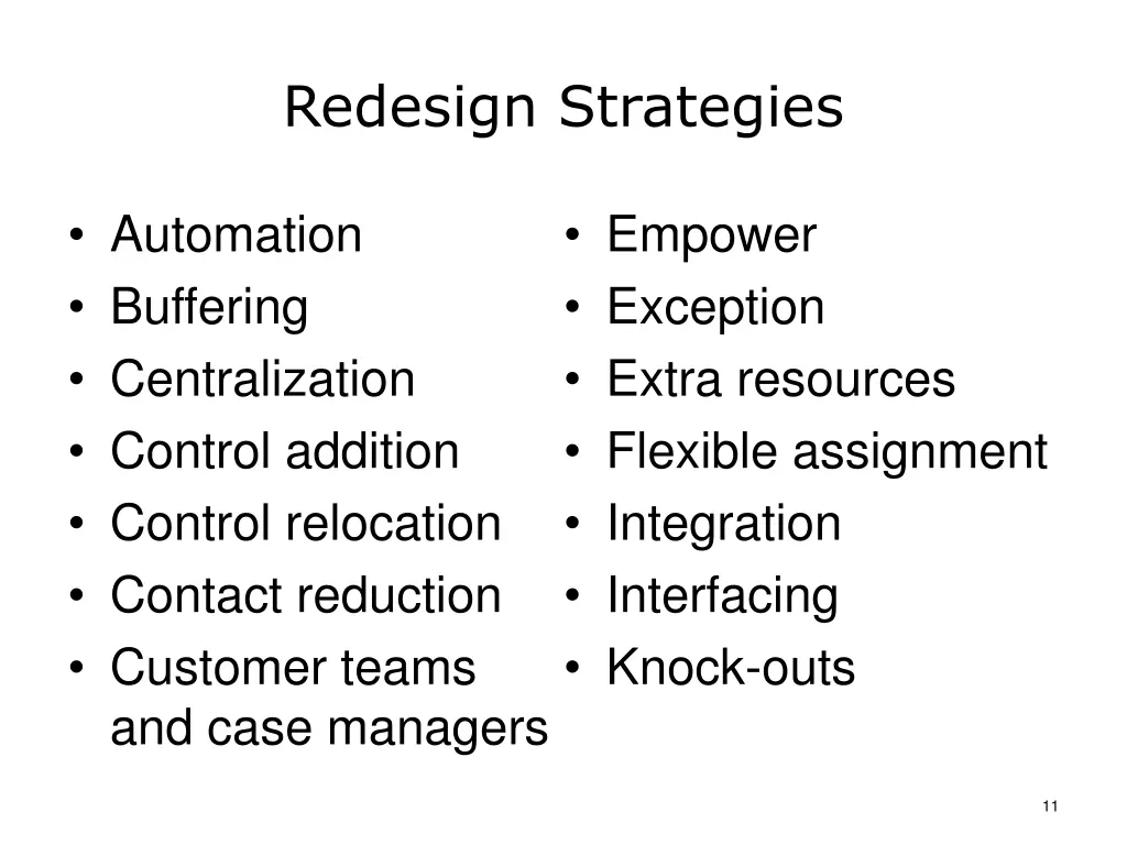 redesign strategies