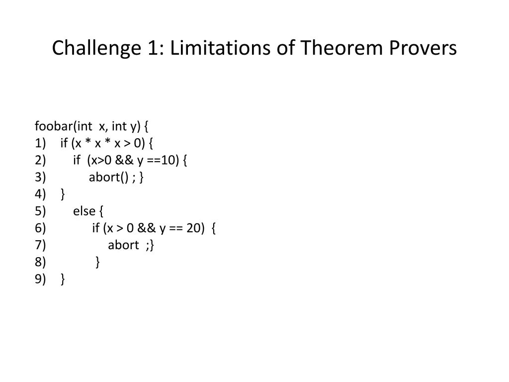 challenge 1 limitations of theorem provers