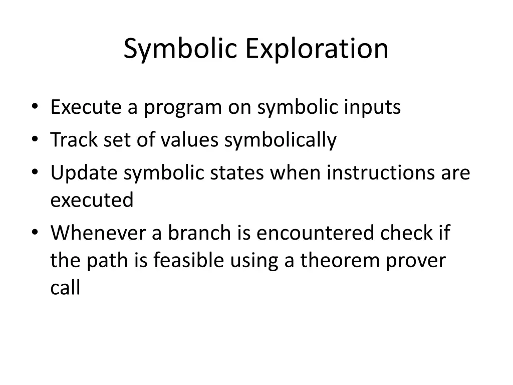 symbolic exploration