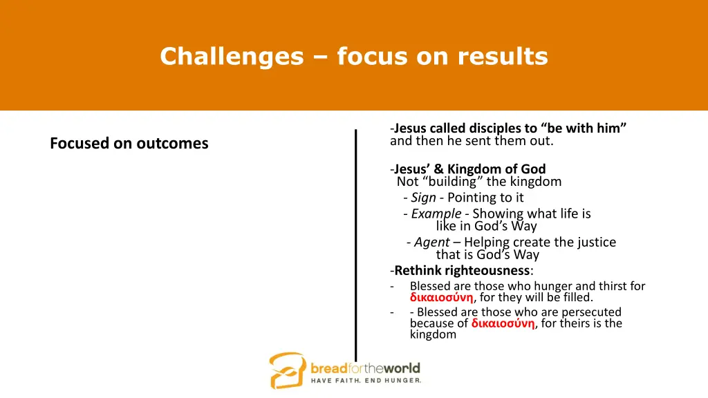 challenges focus on results