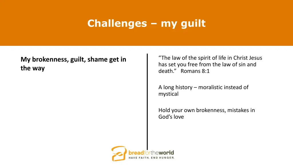 challenges my guilt