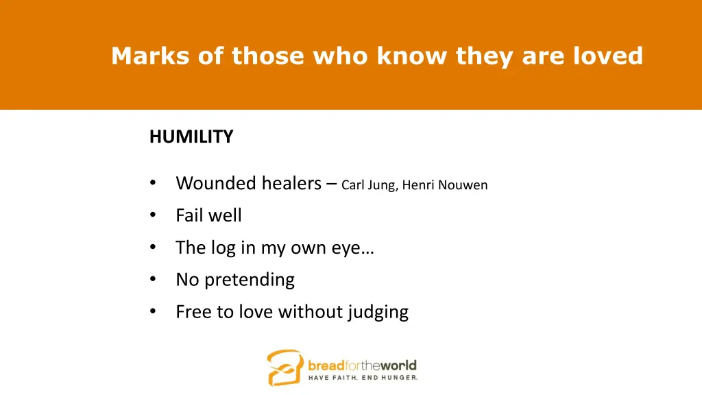 marks of those who know they are loved