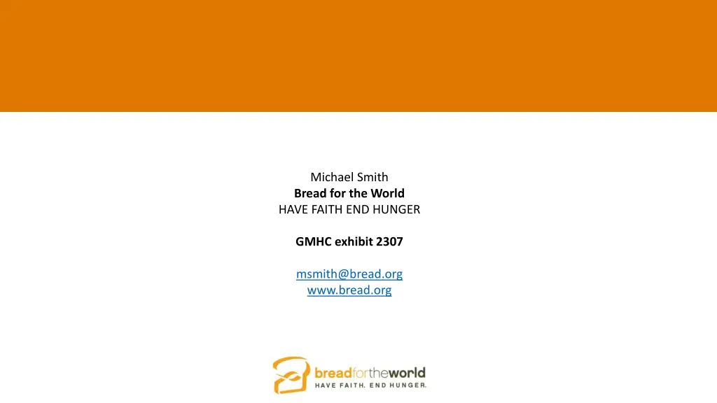 michael smith bread for the world have faith