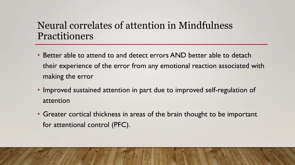 neural correlates of attention in mindfulness