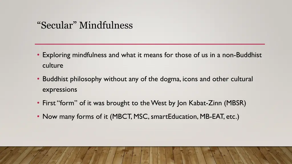 secular mindfulness