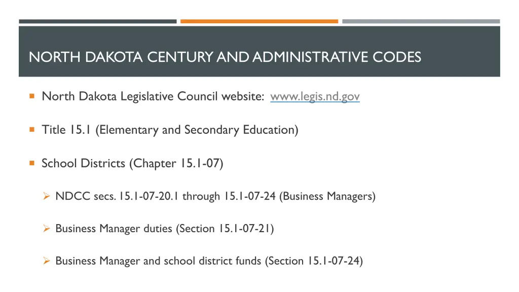 north dakota century and administrative codes