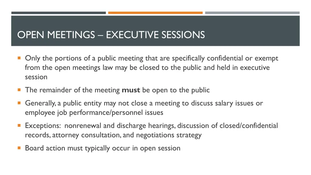 open meetings executive sessions