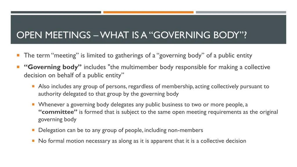 open meetings what is a governing body