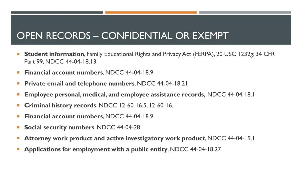 open records confidential or exempt