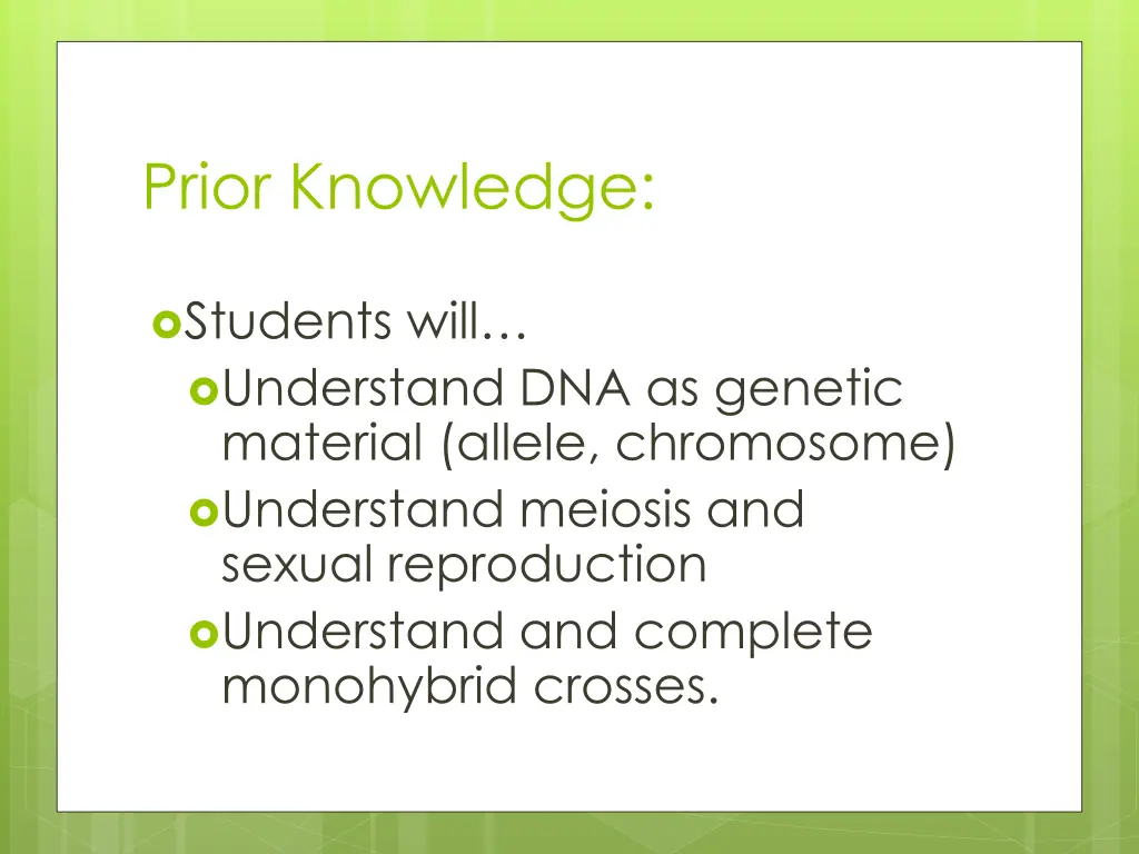 prior knowledge