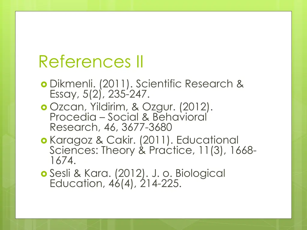 references ii