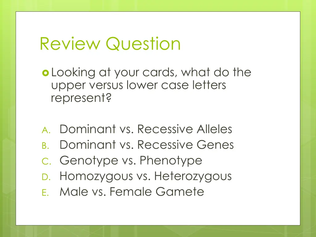 review question 1
