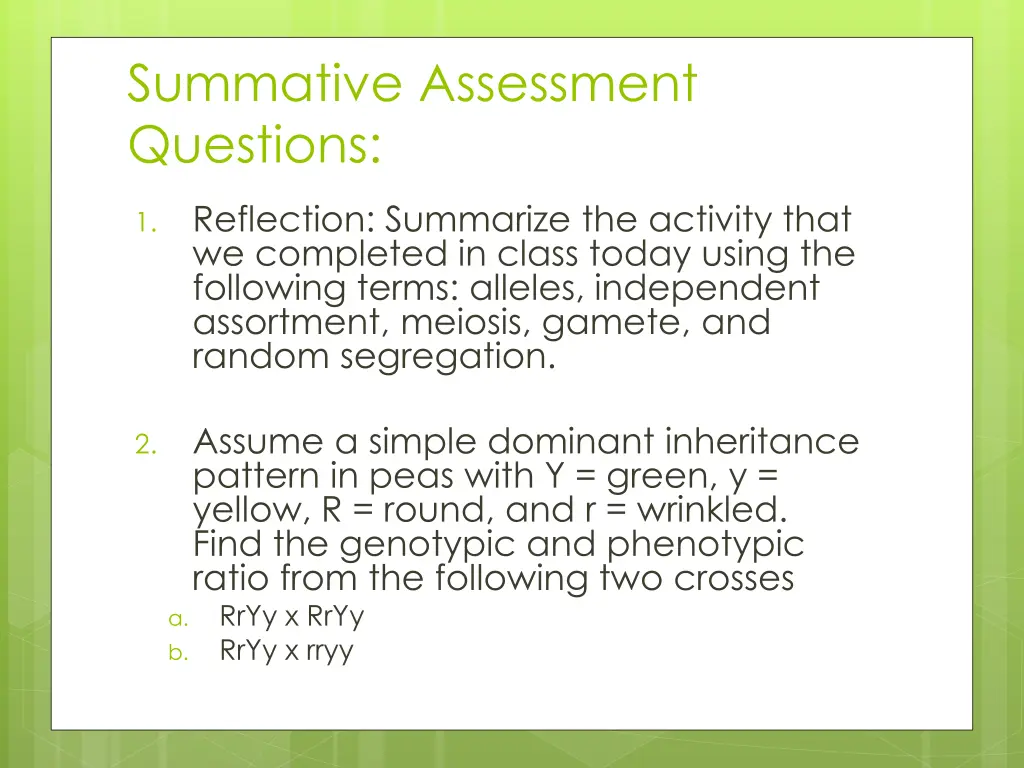 summative assessment questions