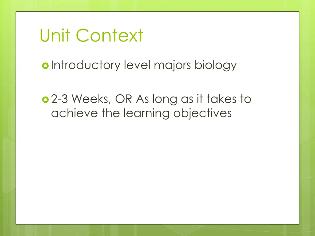 unit context