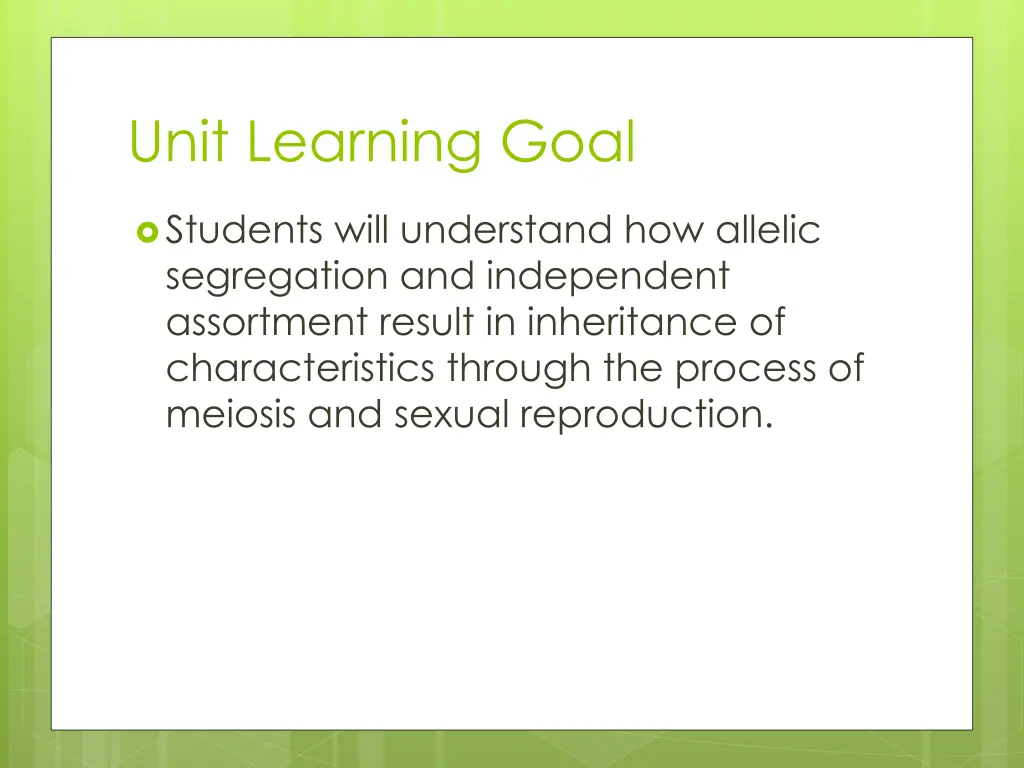 unit learning goal
