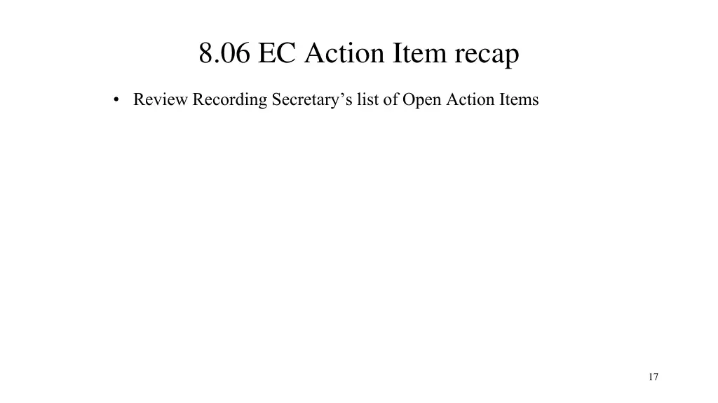 8 06 ec action item recap
