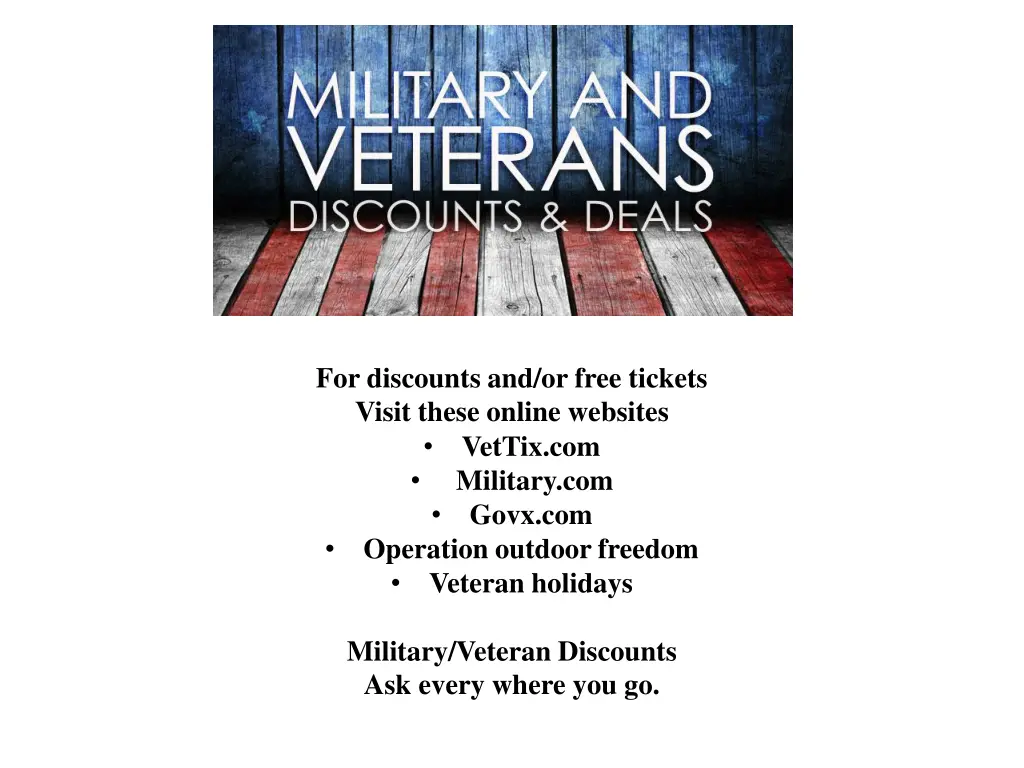 for discounts and or free tickets visit these