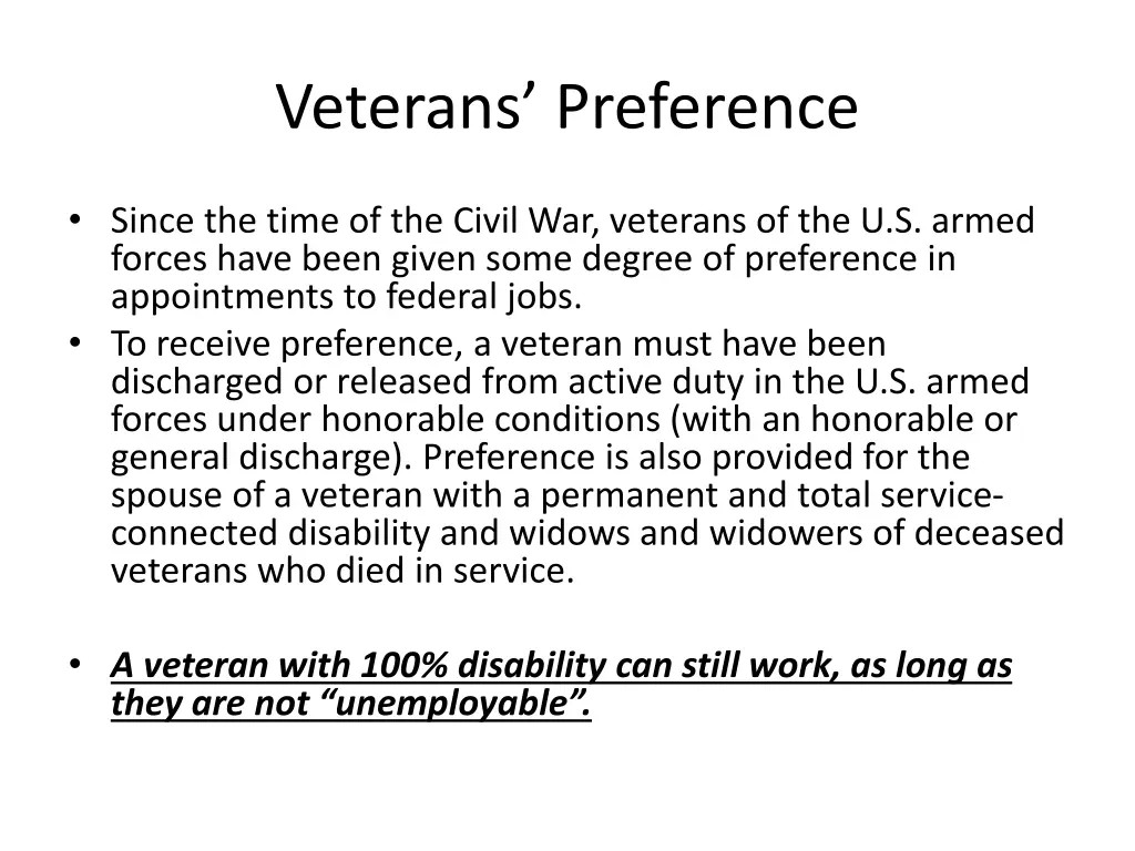 veterans preference