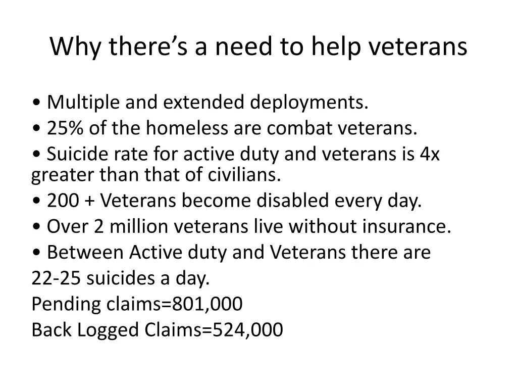 why there s a need to help veterans