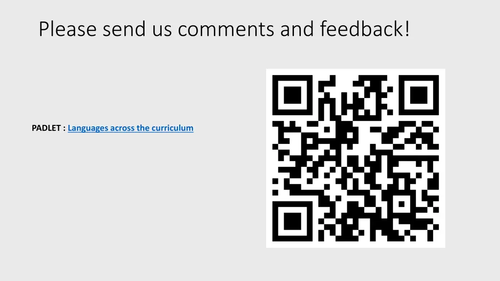 please send us comments and feedback