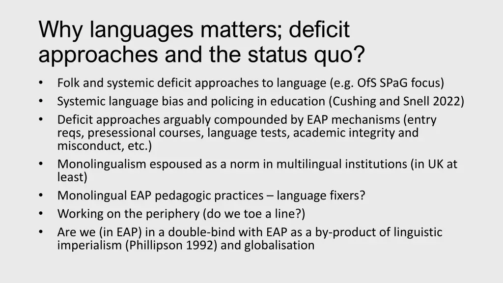 why languages matters deficit approaches