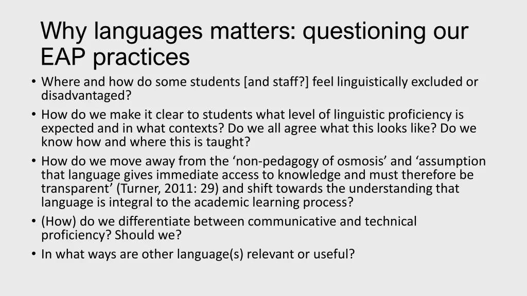 why languages matters questioning