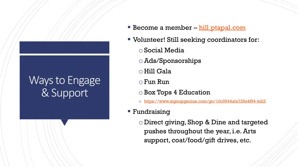 become a member hill ptapal com volunteer still