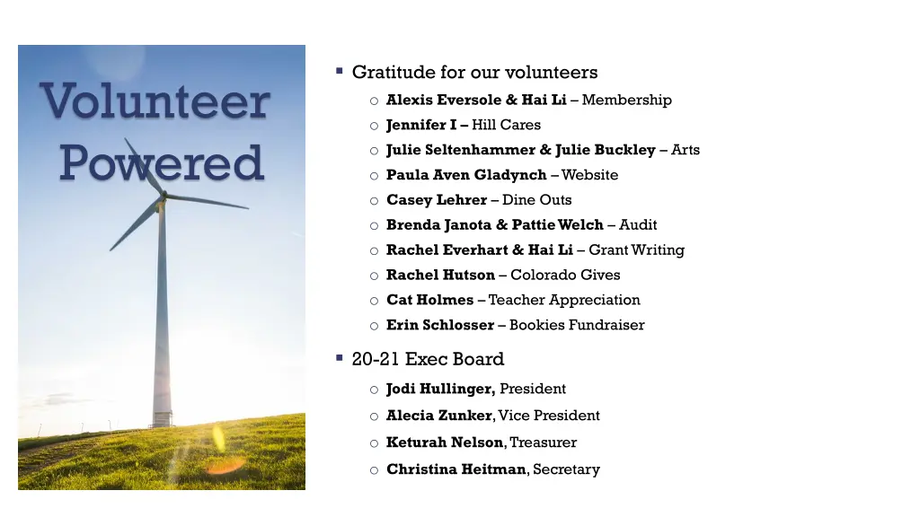 gratitude for our volunteers o alexis eversole