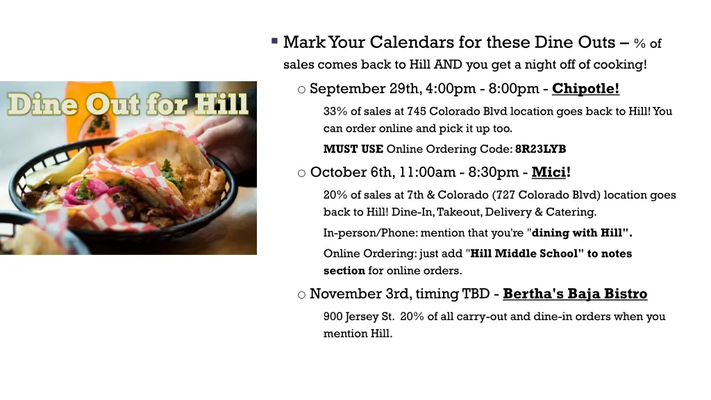 mark your calendars for these dine outs of sales