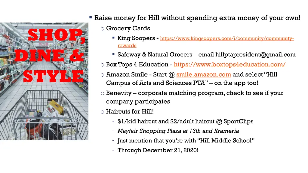 raise money for hill without spending extra money