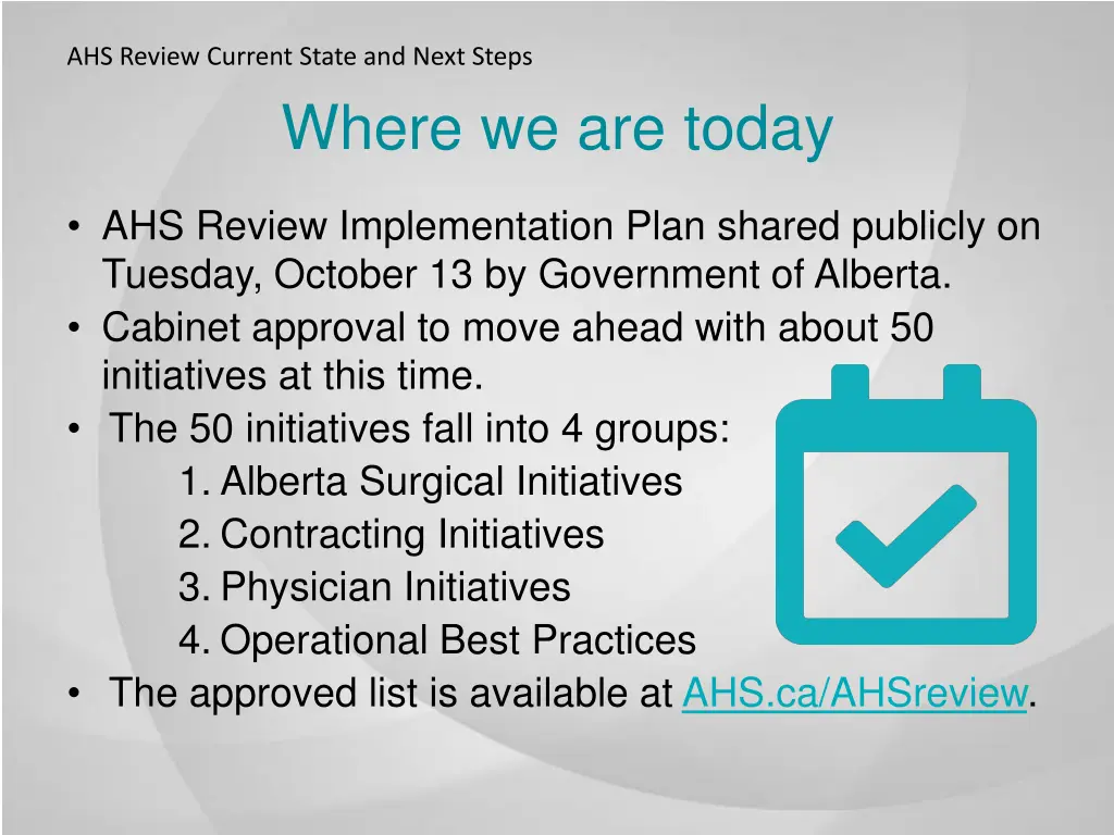 ahs review current state and next steps 1