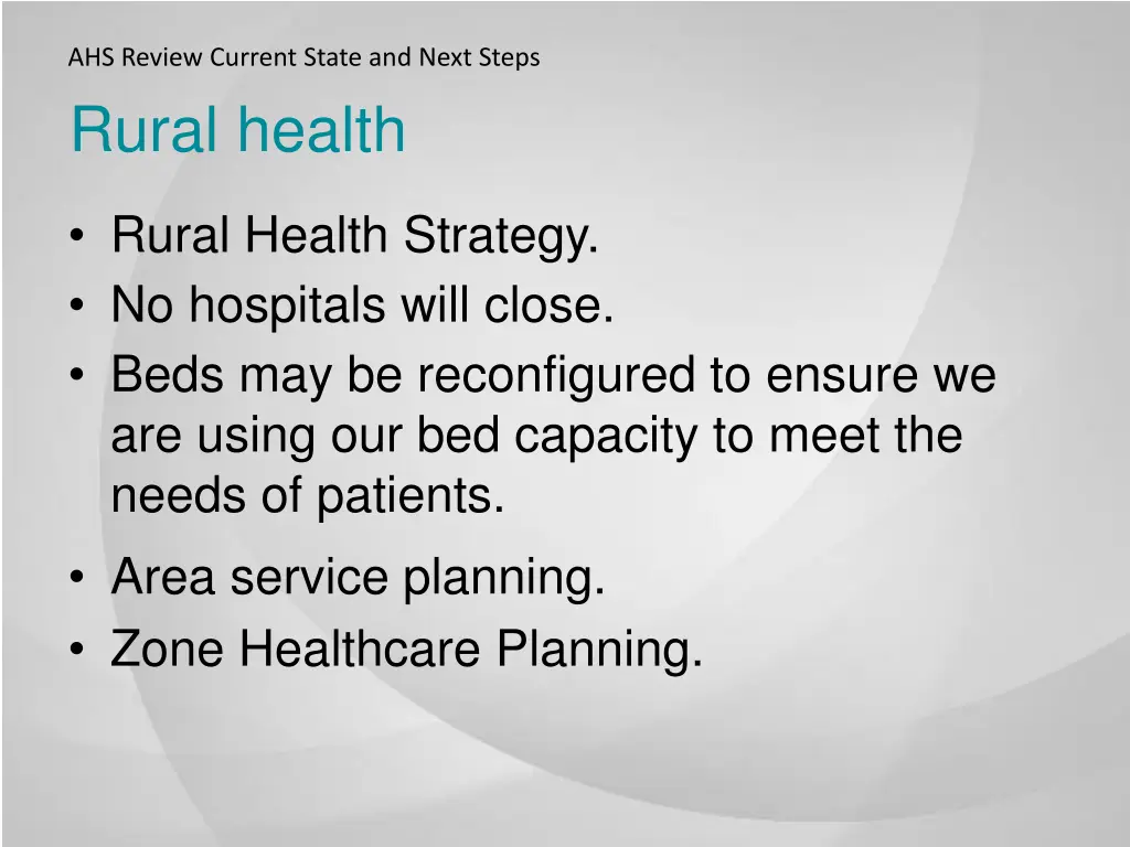 ahs review current state and next steps 4