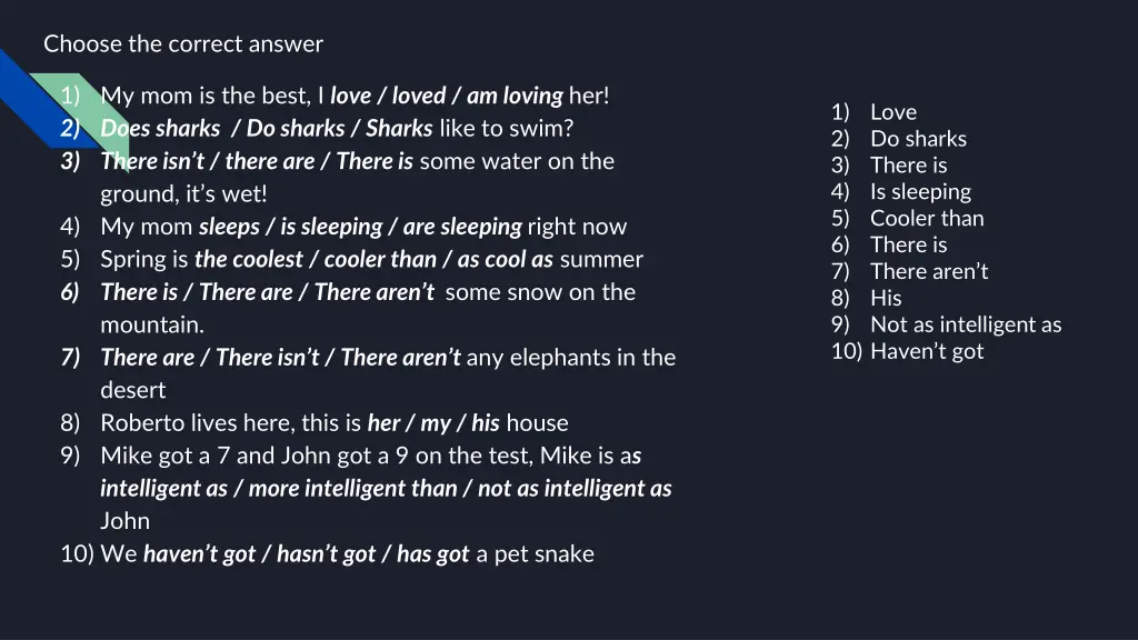 choose the correct answer