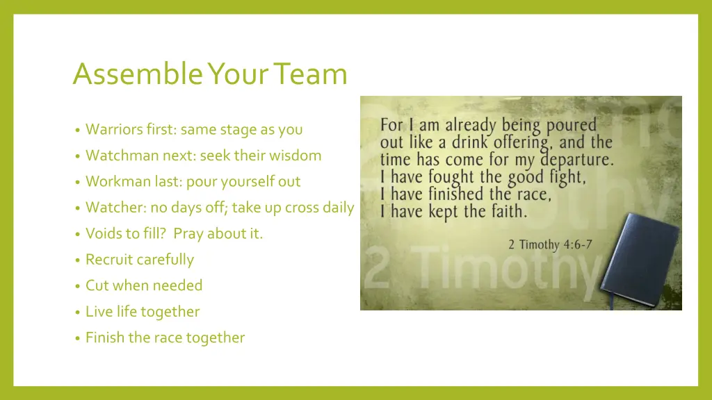 assemble your team