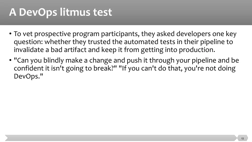 a devops litmus test 1