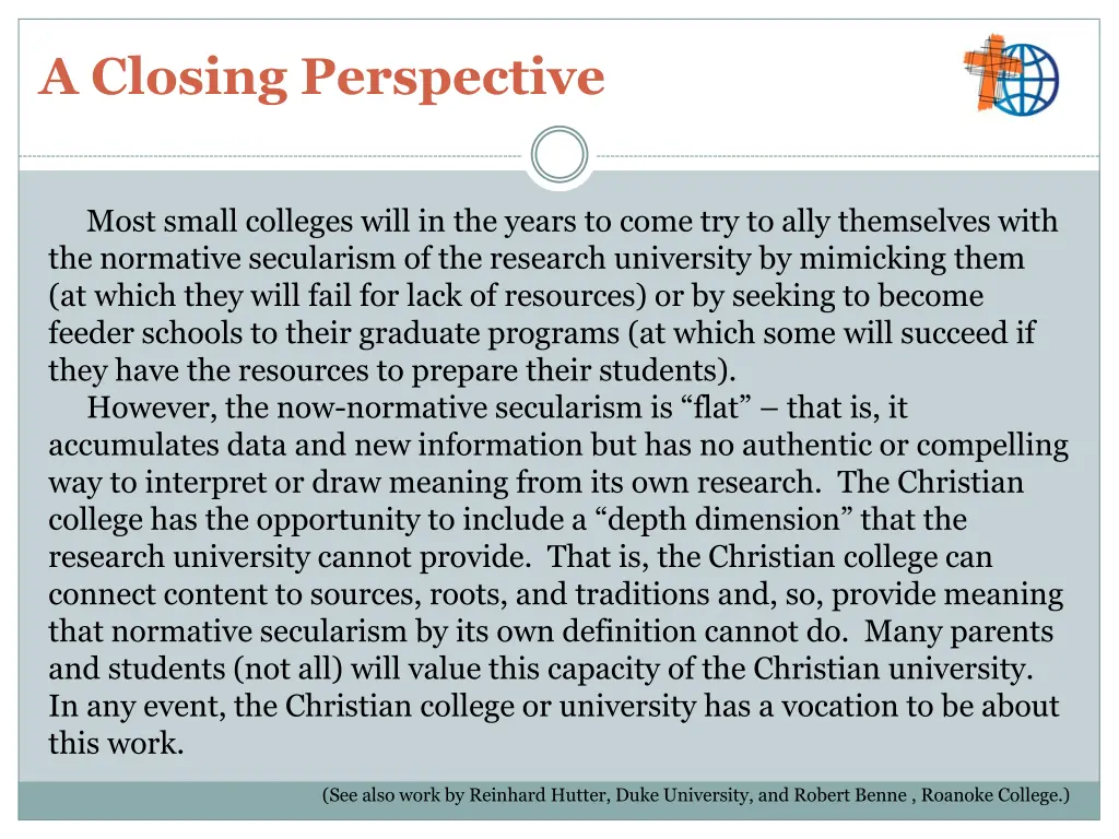 a closing perspective