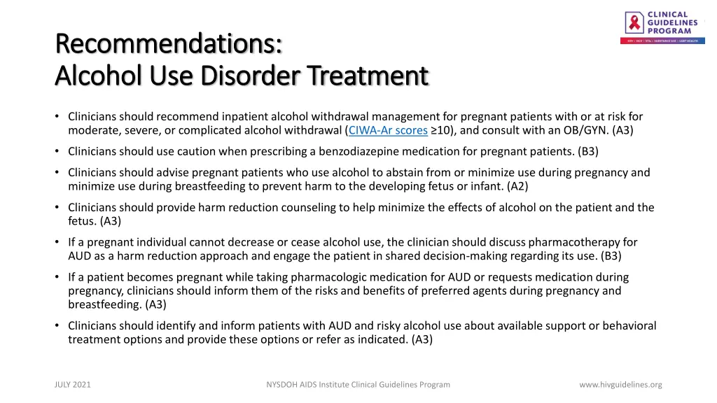 recommendations recommendations alcohol