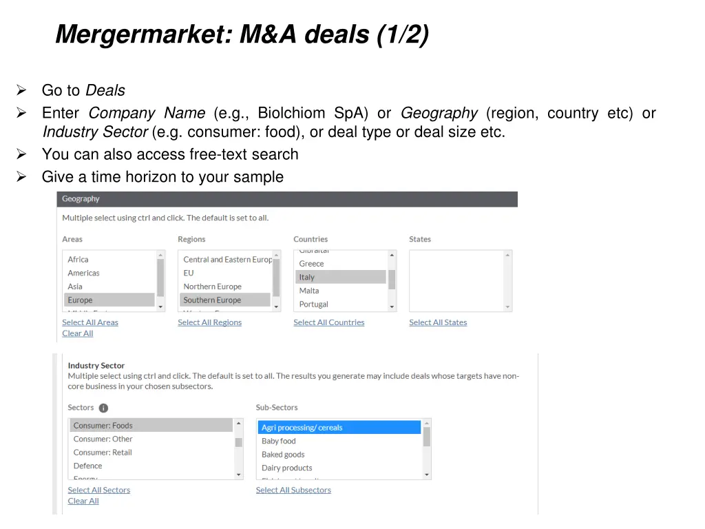 mergermarket m a deals 1 2