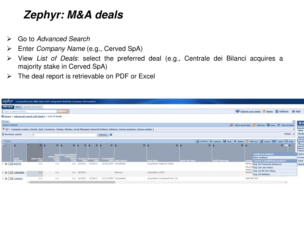 zephyr m a deals