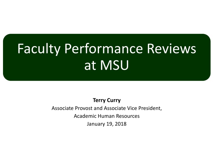 faculty performance reviews at msu