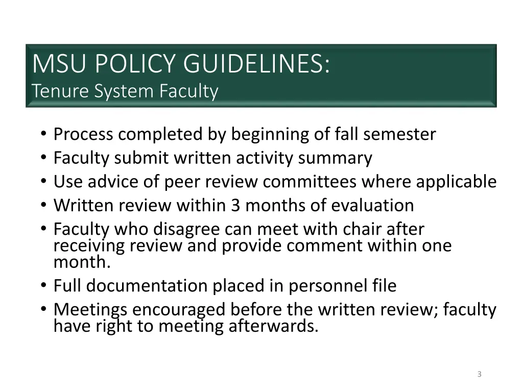 msu policy guidelines tenure system faculty