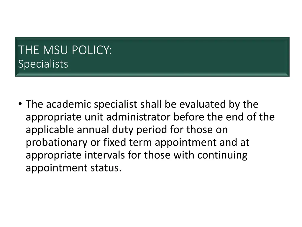 the msu policy specialists