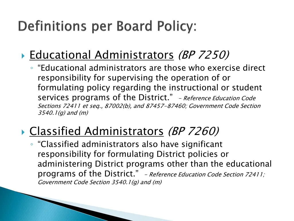 educational administrators bp 7250 educational
