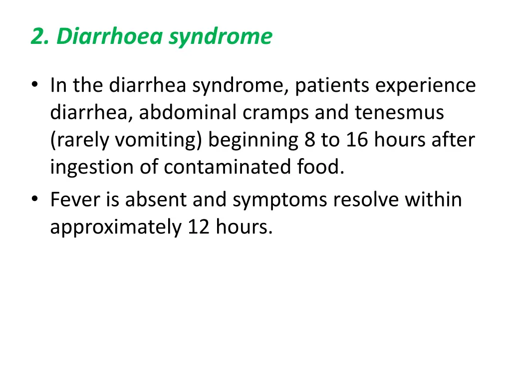 2 diarrhoea syndrome