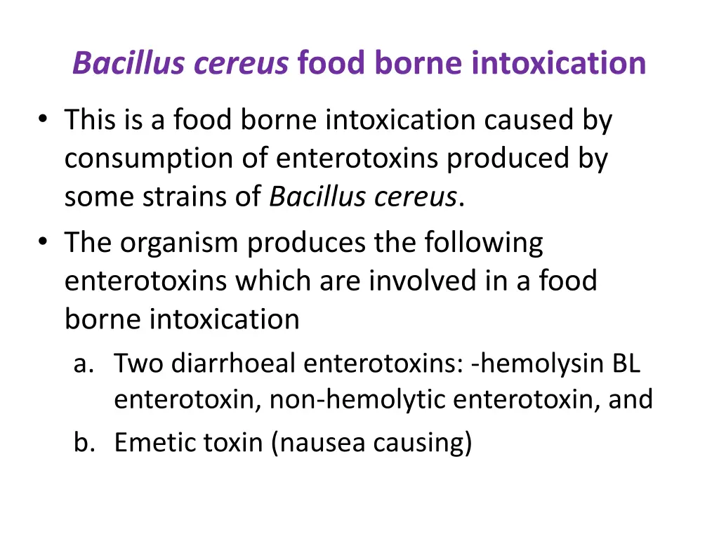 bacillus cereus food borne intoxication