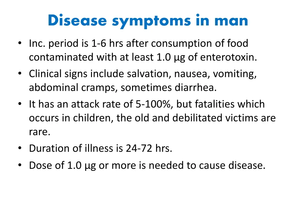 disease symptoms in man