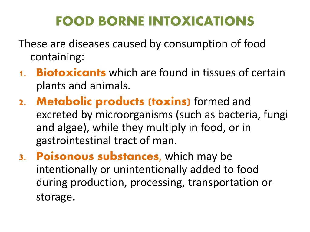 food borne intoxications