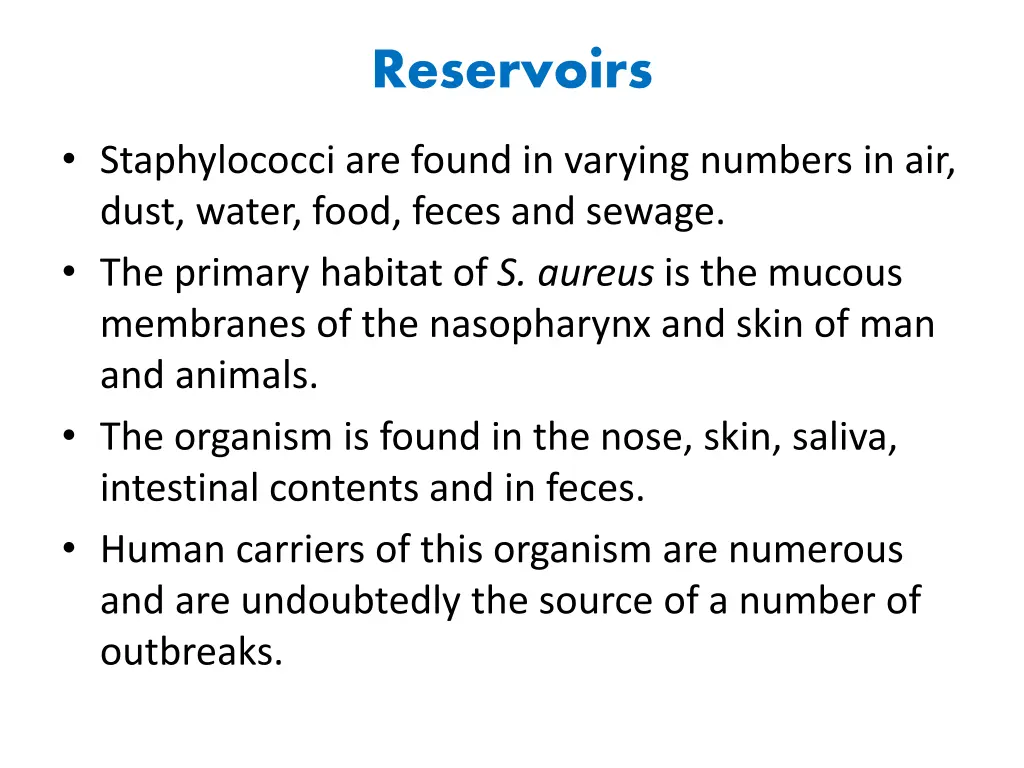 reservoirs