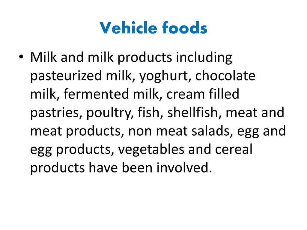 vehicle foods